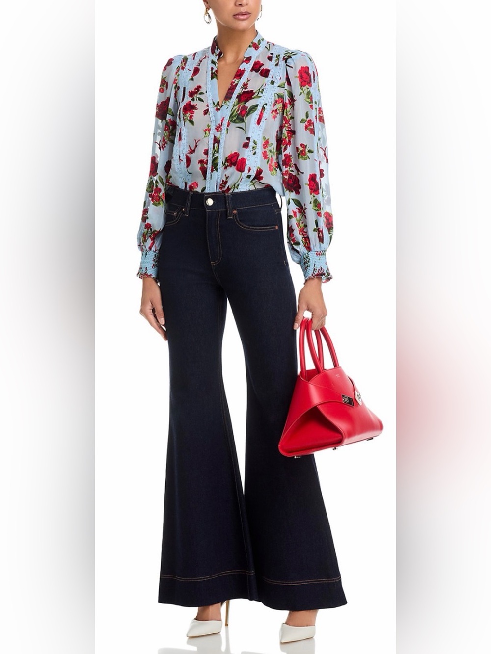 Alice + Olivia Arlette Collared Blouse - Picture 2 of 6